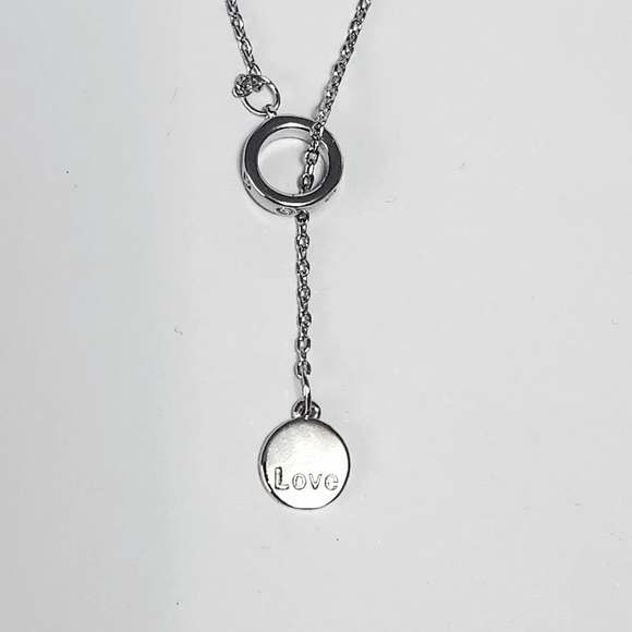 Silver LOVE ❤️ lariat screw Necklace - Picture 9 of 12